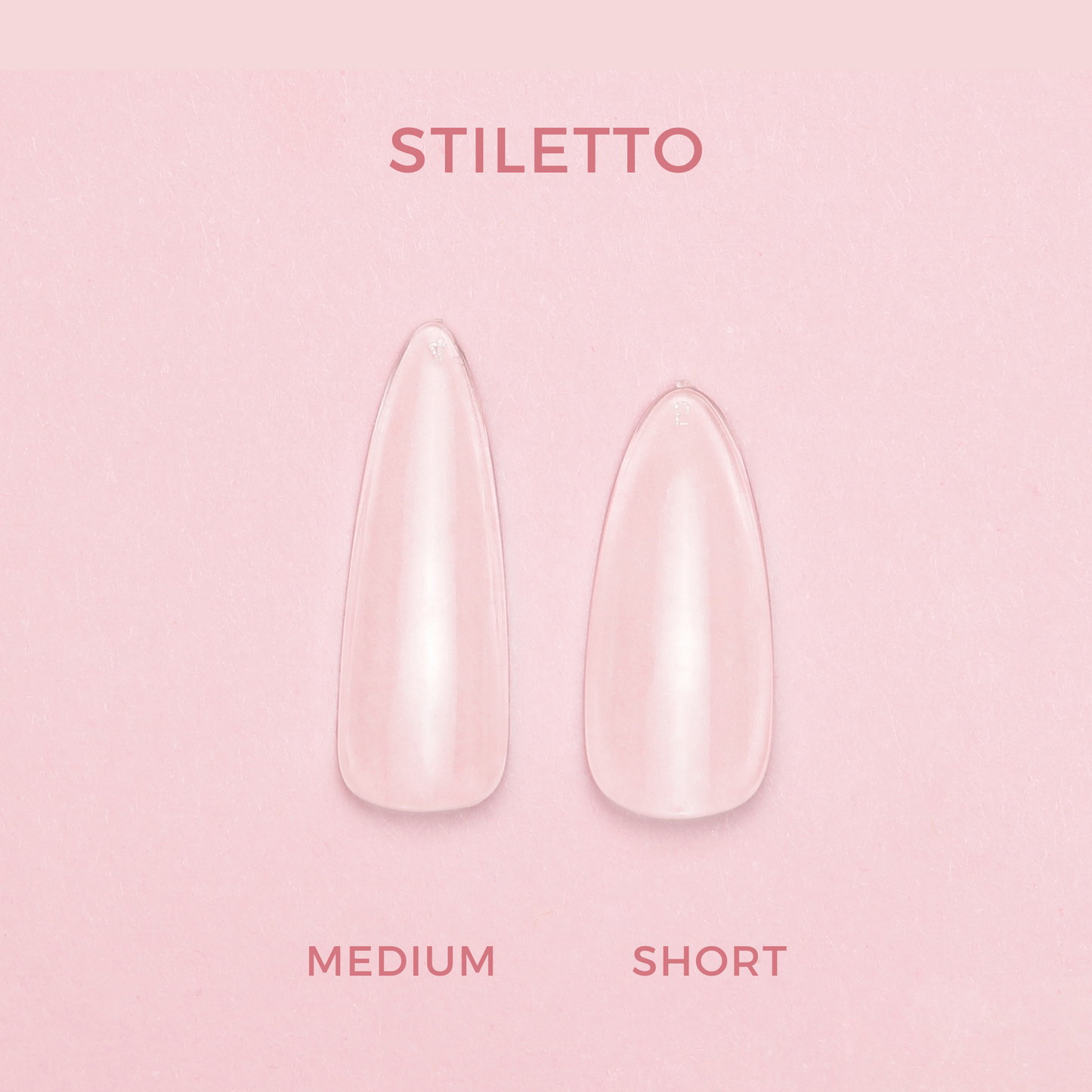 Soft Gel Press On Tipper • Stiletto Short (600 stk)