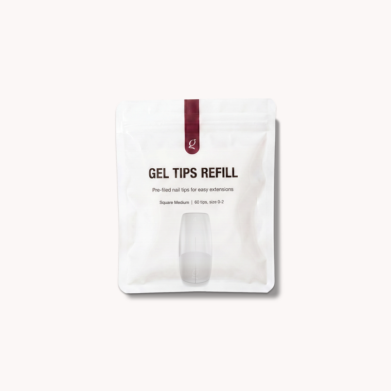 Gel Tips • Square Medium • Refill Bags (60 stk) • The Gel Collection