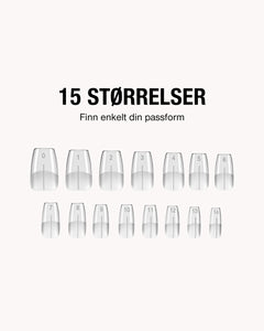 15 størrelser – finn enkelt din passform