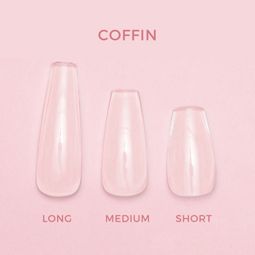 Soft Gel Press On Tipper • Coffin Long (600 stk)