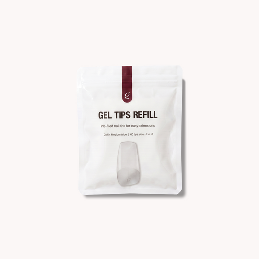 Gel Tips Wide Size • Coffin Medium • Refill Bags (60 stk) • The Gel Collection