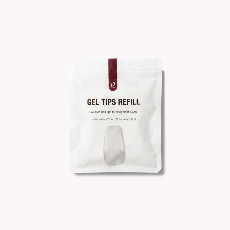 Gel Tips Wide Size • Coffin Medium • Refill Bags (60 stk) • The Gel Collection