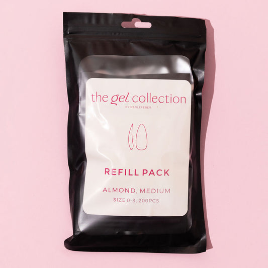 Soft Gel Press On Tipper Refill Pack Almond Medium (200 stk)