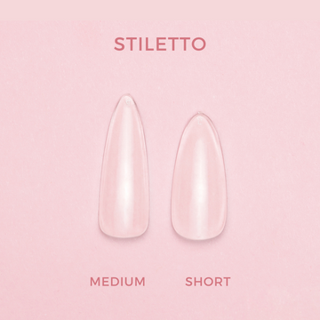 Soft Gel Press On Tipper • Stiletto Short (600 stk)