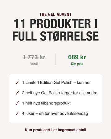 11 produkter i full størrelse – verdi 1 773 kr, pris 689 kr
