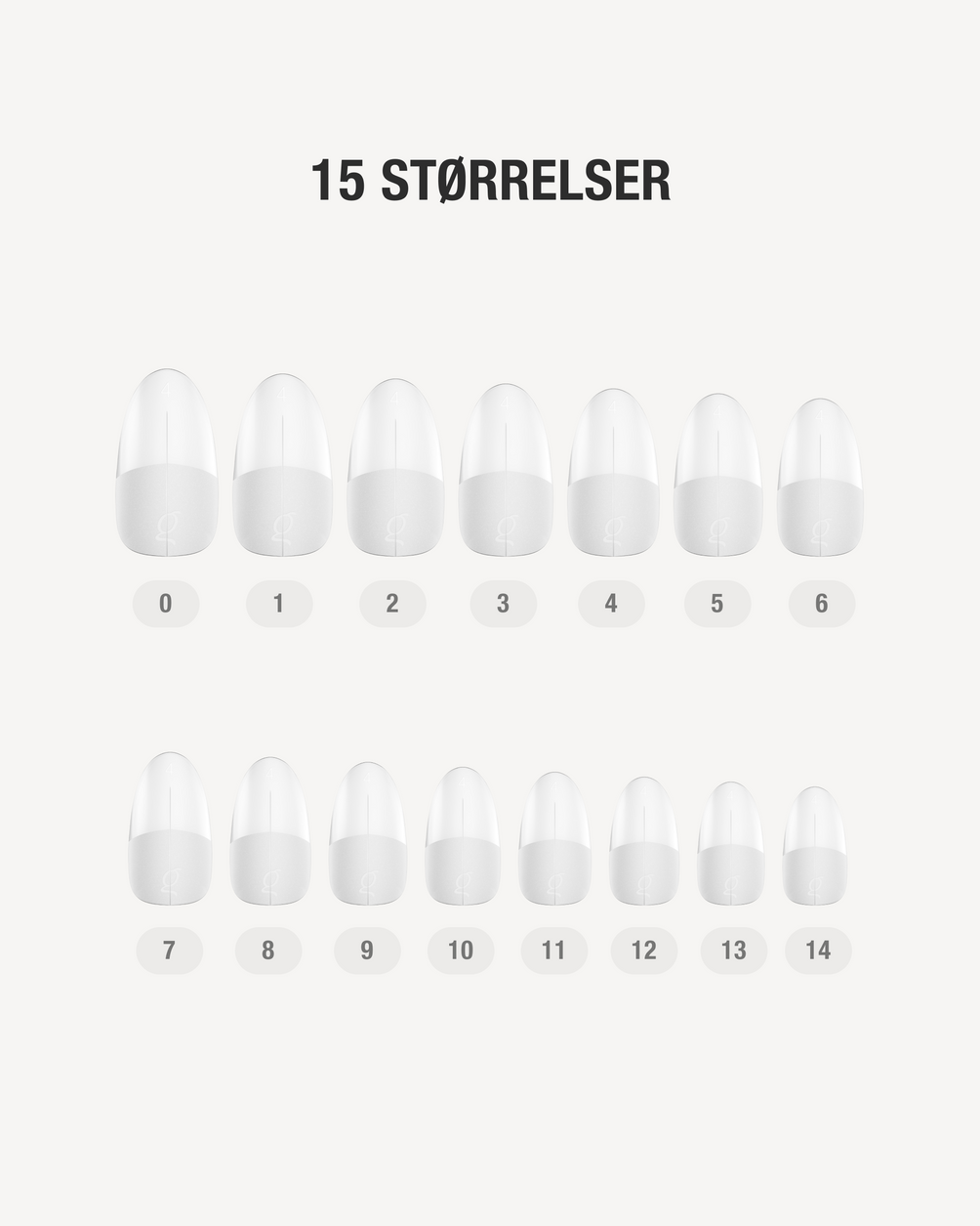 Gel Tips Round Short – 15 størrelser
