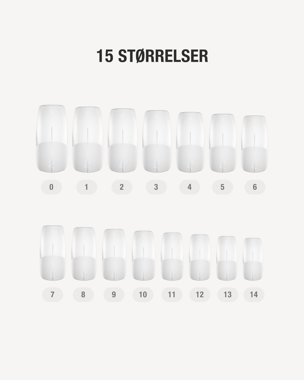 Gel Tips Square Medium – 15 størrelser